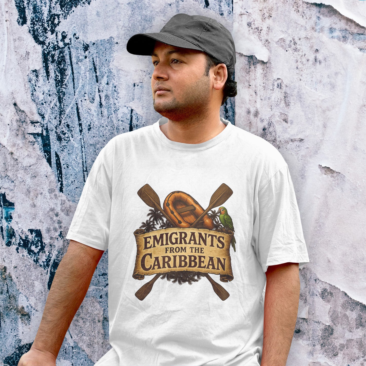 Emigrants from the Caribbean - Funny Pirate-Style Tropical Escape T-Shirt
