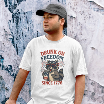 Drunk on Freedom Since 1776 T-Shirt - Funny Patriotic 4th of July Tee