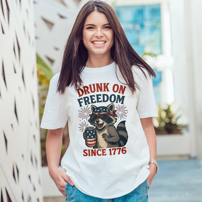 Drunk on Freedom Since 1776 T-Shirt - Funny Patriotic 4th of July Tee