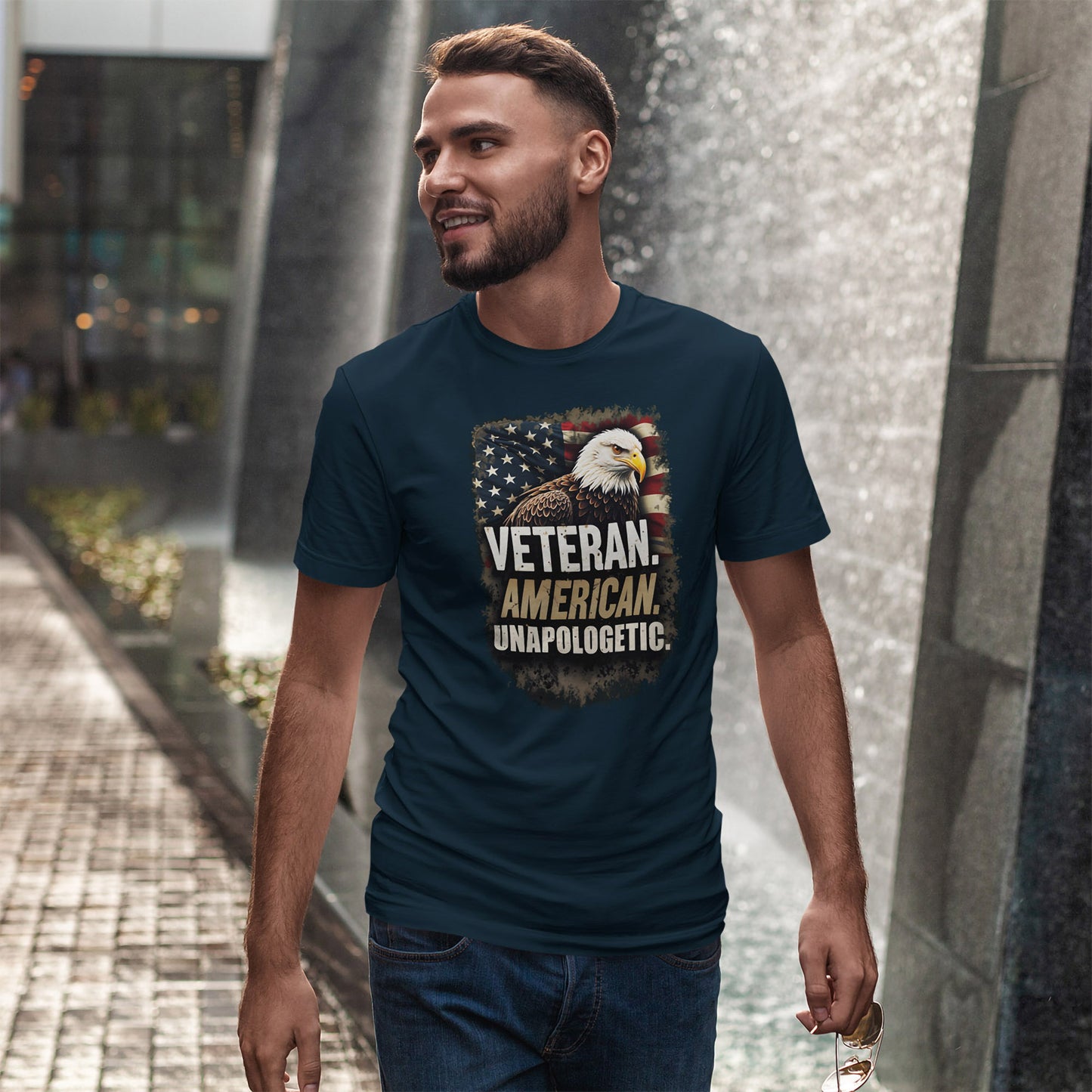 American Bold Veteran T-Shirt - Patriotic Military USA Pride Tee