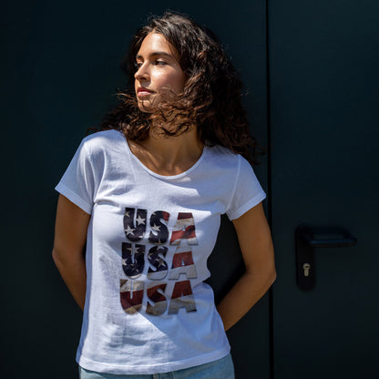 Vintage USA Flag T-Shirt - Distressed American Flag 4th of July Tee