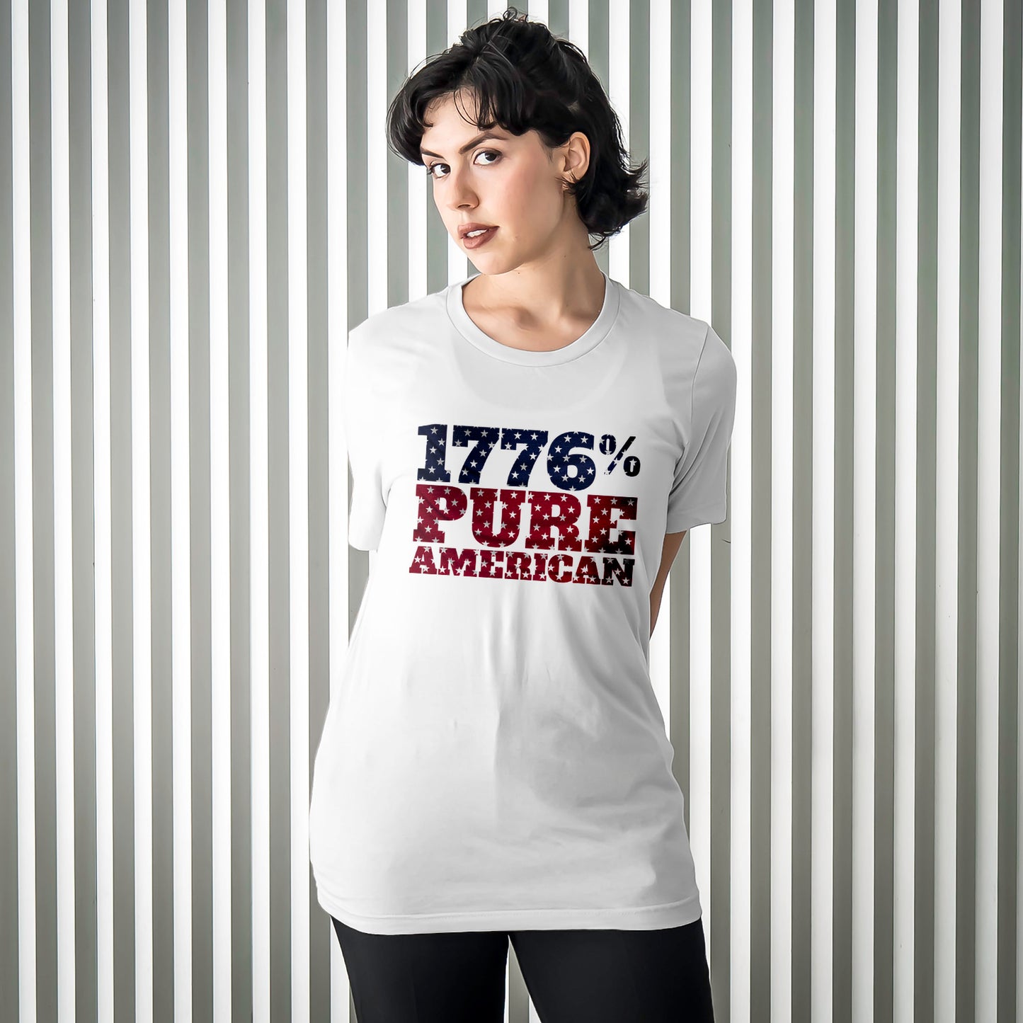 1776 Pure American T-Shirt - Vintage Patriotic USA 4th of July Tee