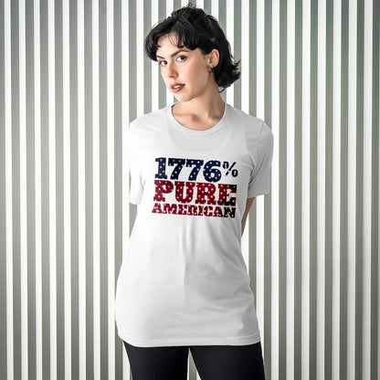 1776 Pure American T-Shirt - Vintage Patriotic USA 4th of July Tee