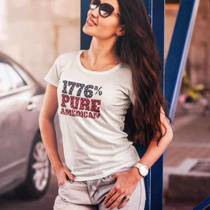 1776 Pure American T-Shirt - Vintage Patriotic USA 4th of July Tee