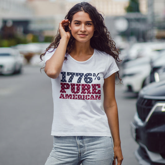 1776 Pure American T-Shirt - Vintage Patriotic USA 4th of July Tee