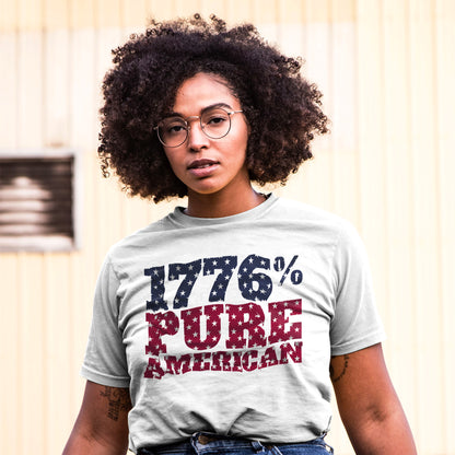 1776 Pure American T-Shirt - Vintage Patriotic USA 4th of July Tee