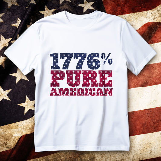 1776 pure american t-shirt, vintage patriotic usa 4th of july tee