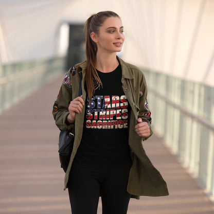 Stars Stripes Sacrifice T-Shirt - Patriotic Veteran USA Flag Tee