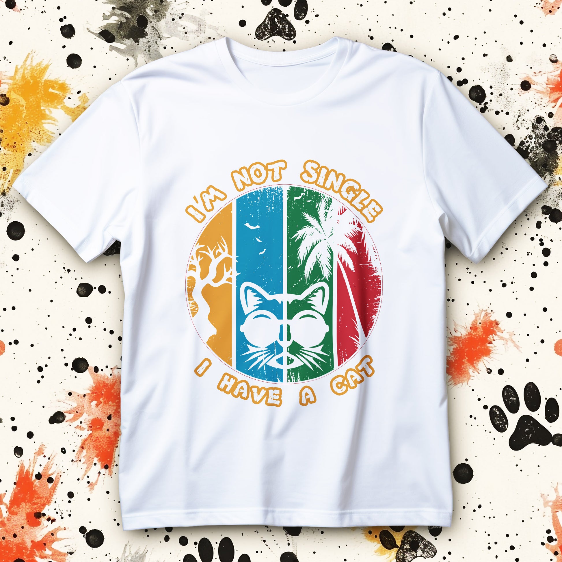 I’m Not Single I Have a Cat retro funny cat lover shirt