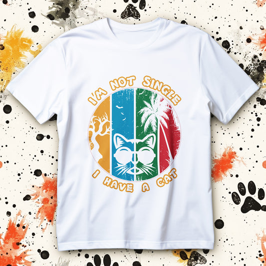 I’m Not Single I Have a Cat retro funny cat lover shirt