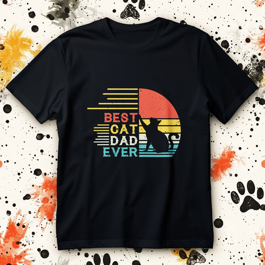 Best Cat Dad Ever retro cat dad shirt for men