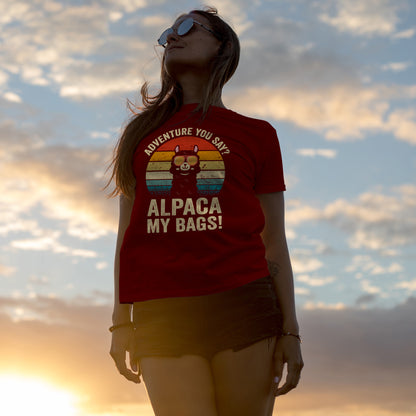 Alpaca My Bags T-Shirt - Funny Llama Travel Retro Sunset Tee