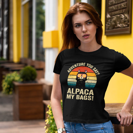 Alpaca My Bags T-Shirt - Funny Llama Travel Retro Sunset Tee