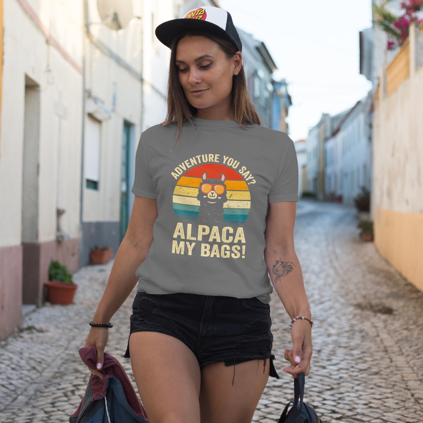 Alpaca My Bags T-Shirt - Funny Llama Travel Retro Sunset Tee