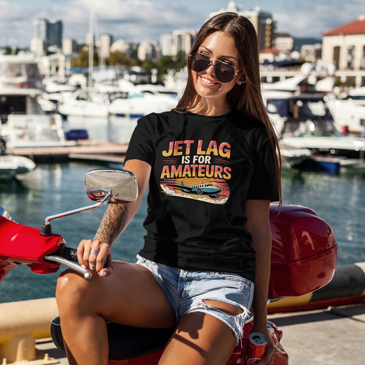 Jet Lag Is For Amateurs T-Shirt - Funny Frequent Flyer Retro Airplane Tee