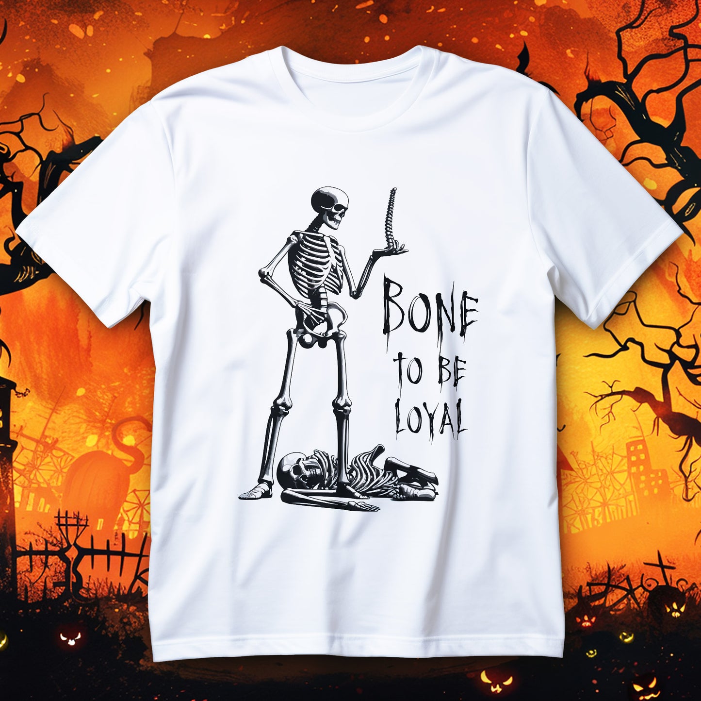 skeleton spine pun t-shirt - funny dark humor halloween anatomy graphic
