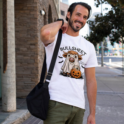 Funny Highland Cow Halloween T-Shirt - Ghost Costume Cow Tee