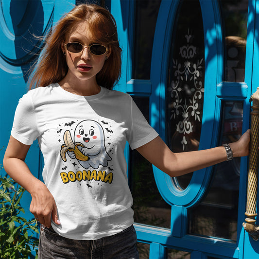 Boonana Ghost T-Shirt - Cute Halloween Banana Pun Tee