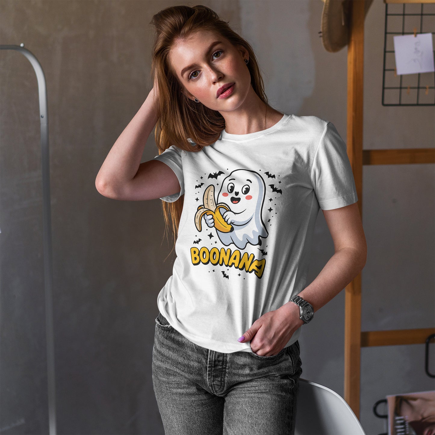 Boonana Ghost T-Shirt - Cute Halloween Banana Pun Tee