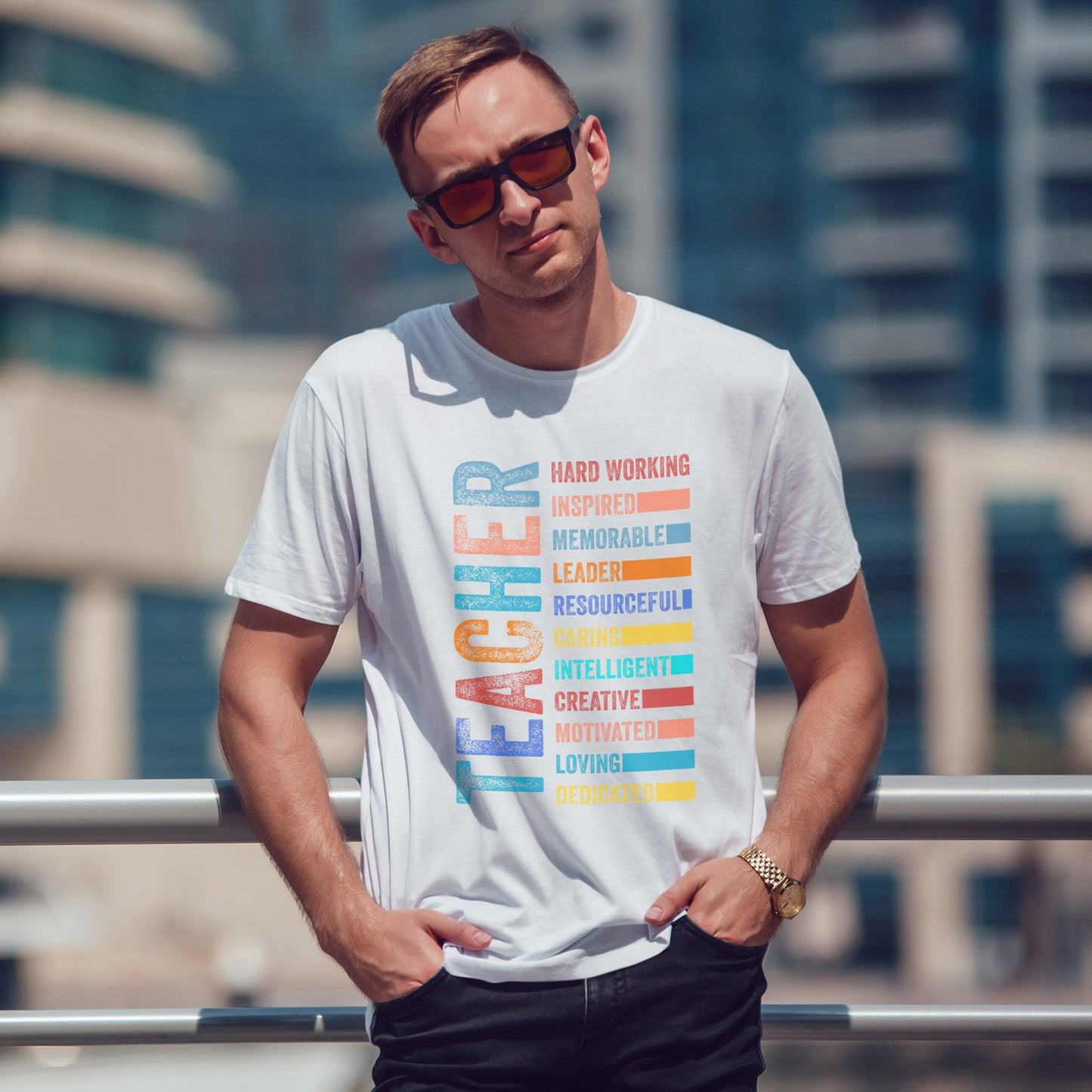 TEACHER Acronym Shirt - Colorful Back to School Gift for Teachers, Appreciation Tee, Educator Staff T-Shirt