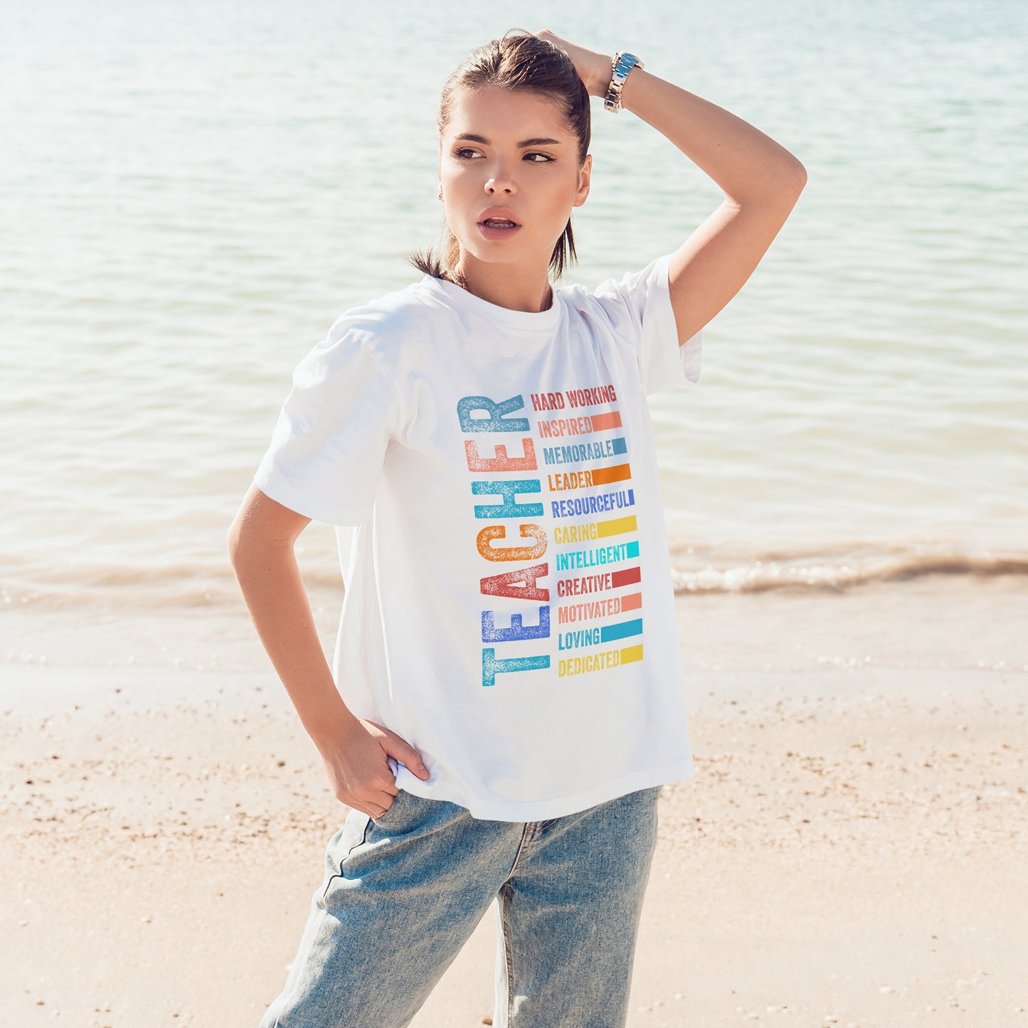 TEACHER Acronym Shirt - Colorful Back to School Gift for Teachers, Appreciation Tee, Educator Staff T-Shirt