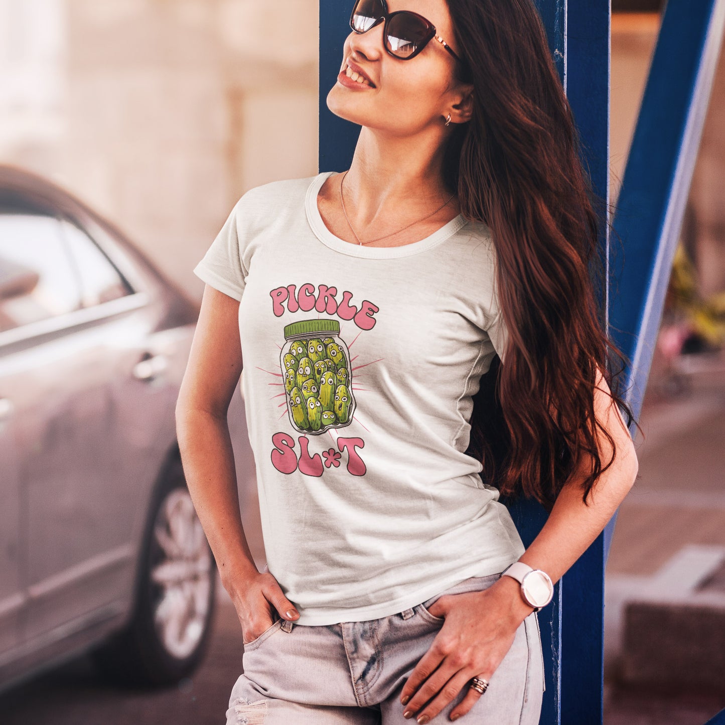 Pickle Lover Funny Shirt - Spicy Pickle Jar Graphic Tee for Women, Sarcastic Adult Humor Gift, Foodie Party T-Shirt