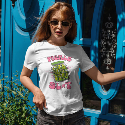 Pickle Lover Funny Shirt - Spicy Pickle Jar Graphic Tee for Women, Sarcastic Adult Humor Gift, Foodie Party T-Shirt