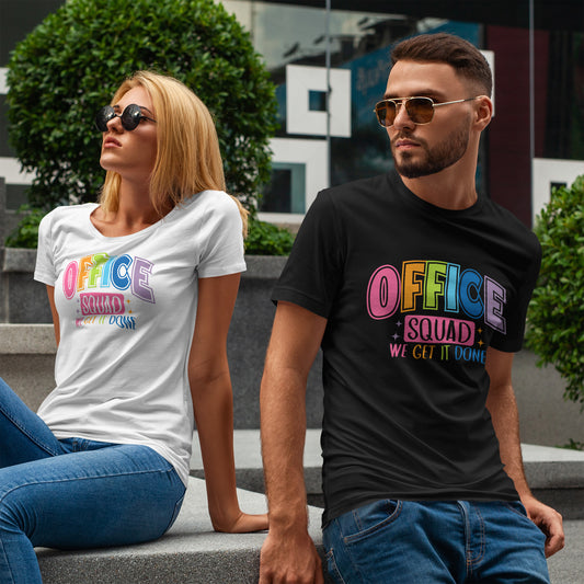 Office Squad Shirt - Colorful Team Admin Tee for Secretaries & School Staff, Funny Office Teamwork Shirt, We Get It Done Gift