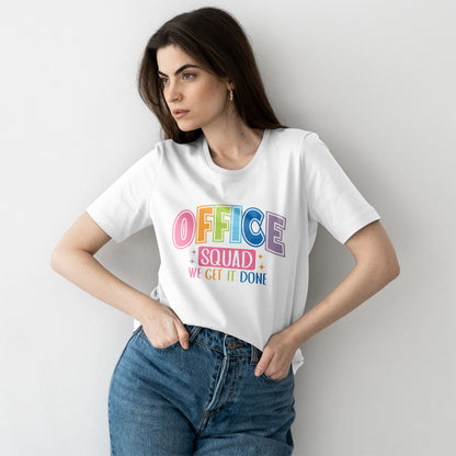 Office Squad Shirt - Colorful Team Admin Tee for Secretaries & School Staff, Funny Office Teamwork Shirt, We Get It Done Gift