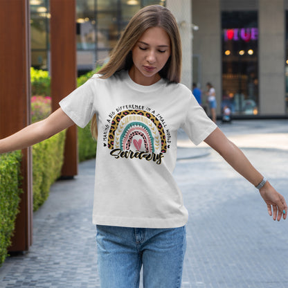 Secretary Rainbow Shirt - Cute Leopard Print Office Tee for Secretaries, Glam Animal Print Heart Gift, Boho Office Assistant T-Shirt