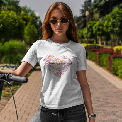I Love You in Every Language T-Shirt - Multilingual Heart Design - Romantic Gift for Valentines Day, Anniversary, or Birthday