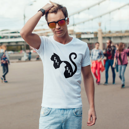 Cat Day Minimalist Black Cat Silhouette T-Shirt