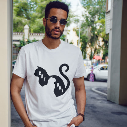 Cat Day Minimalist Black Cat Silhouette T-Shirt
