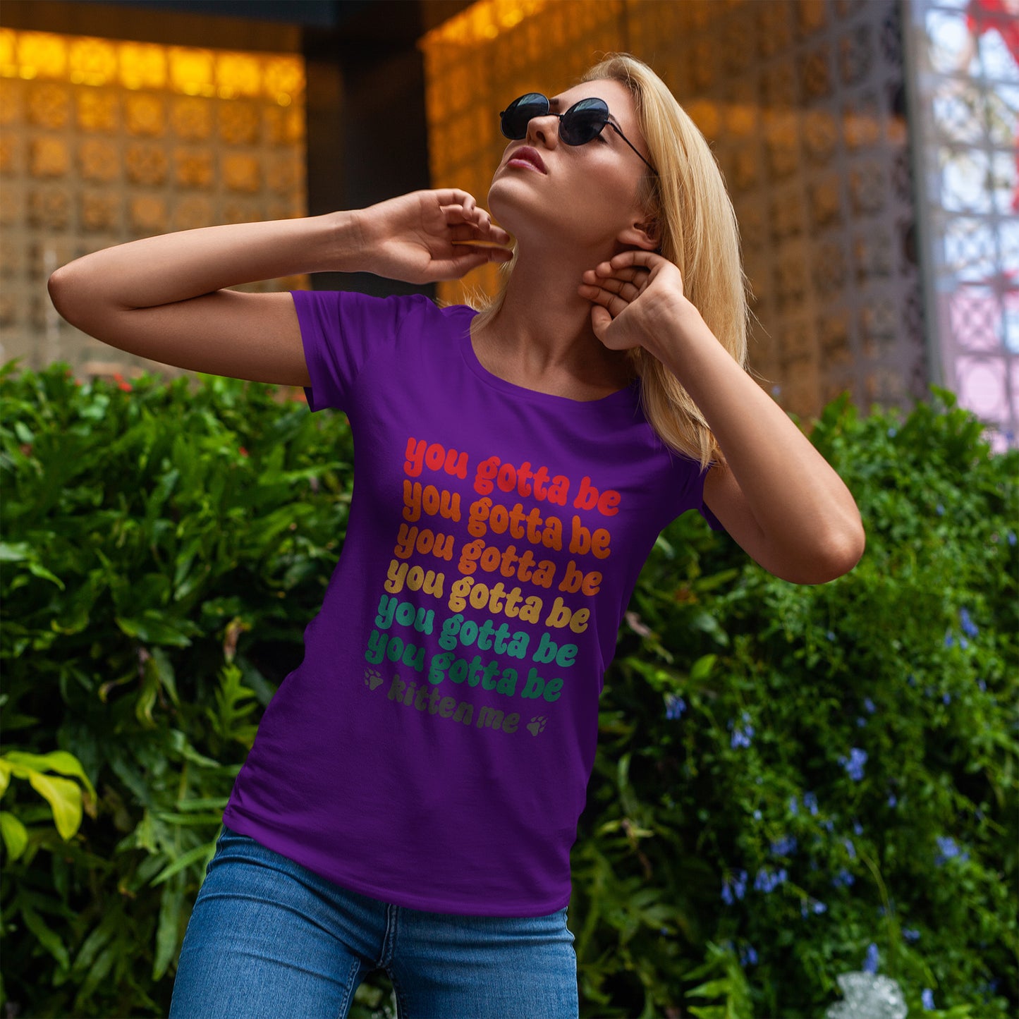 You Gotta Be Kitten Me T-Shirt - Funny Retro Cat Pun Tee
