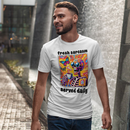 Psychedelic Coffee Skeleton T-Shirt - Trippy Boho Butterfly Tee