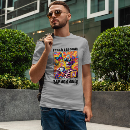 Psychedelic Coffee Skeleton T-Shirt - Trippy Boho Butterfly Tee