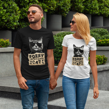 Indoor Cat T-Shirt - Sorry I Can't Go Meme Tee