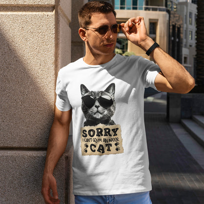 Indoor Cat T-Shirt - Sorry I Can't Go Meme Tee