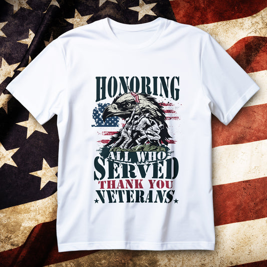 thank you veterans t-shirt - bald eagle iwo jima and distressed american flag patriotic graphic