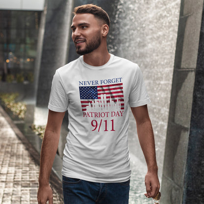 Patriot Day 9/11 T-Shirt - Never Forget American Flag NYC Memorial Tee