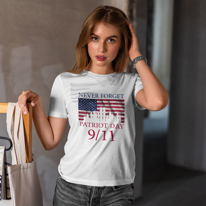 Patriot Day 9/11 T-Shirt - Never Forget American Flag NYC Memorial Tee