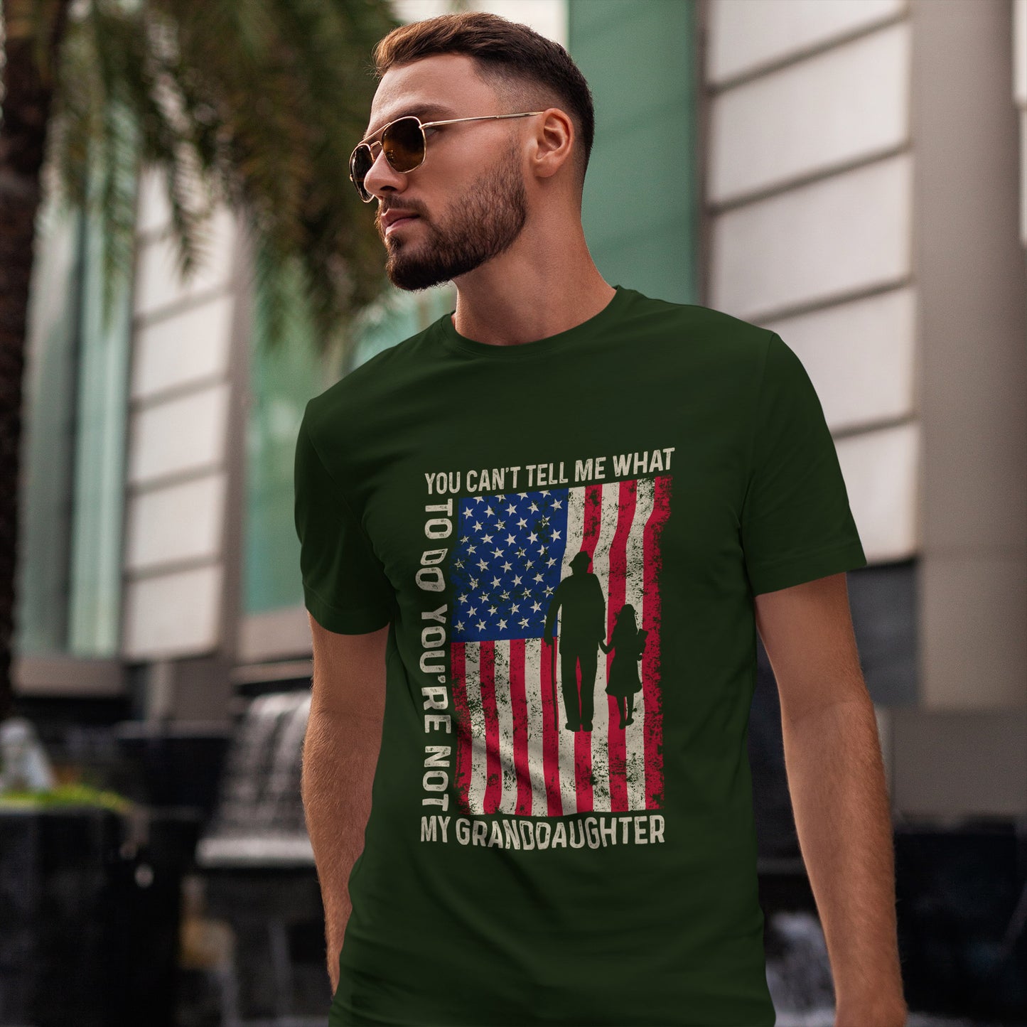 You Cannot Tell Me What To Do T-Shirt - Grandpa & Granddaughter Patriotic Tee