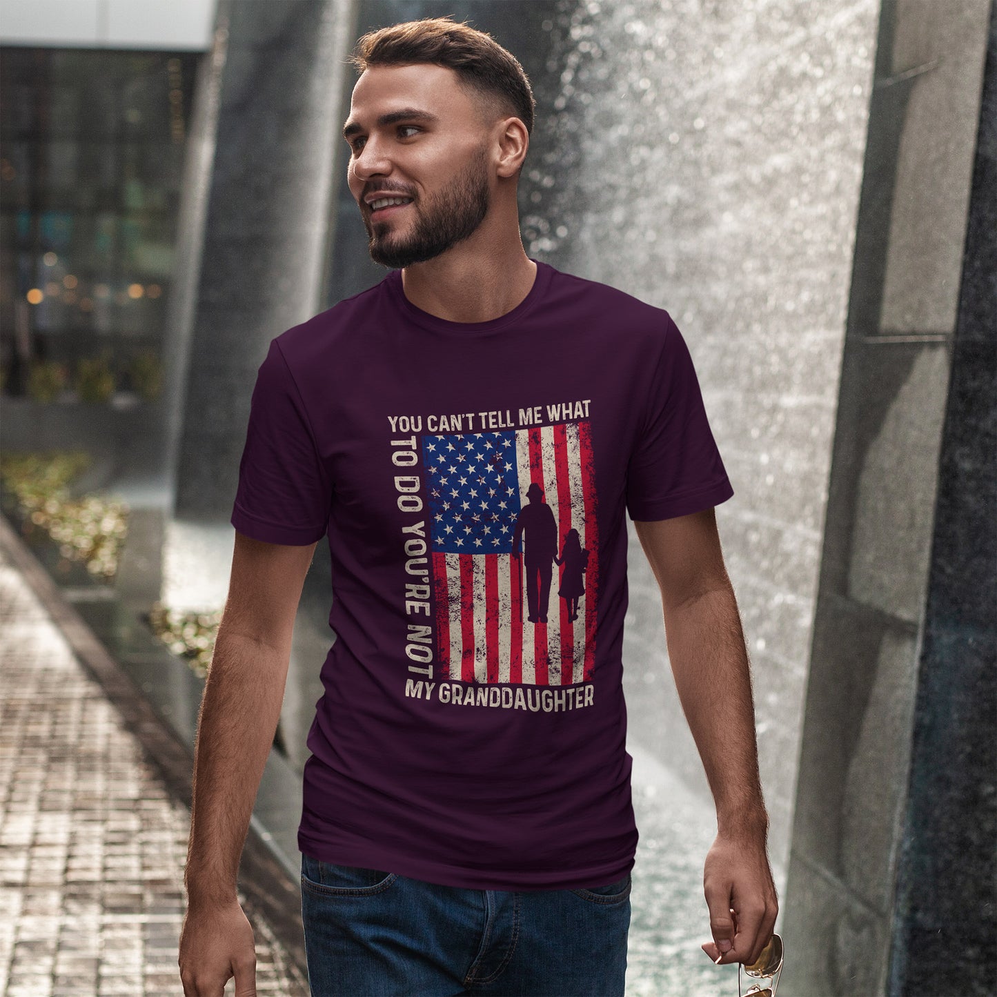 You Cannot Tell Me What To Do T-Shirt - Grandpa & Granddaughter Patriotic Tee