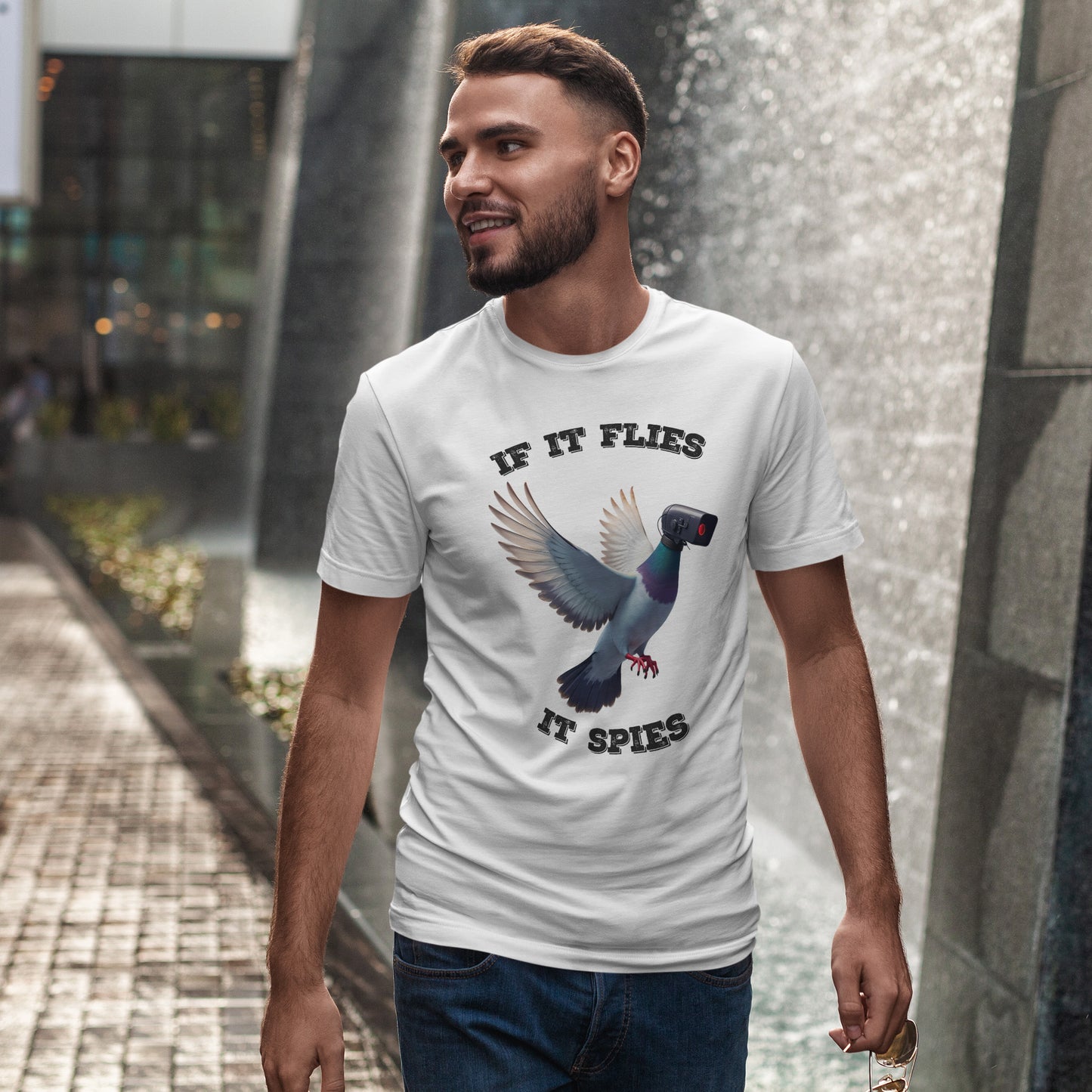 If It Flies It Spies Shirt - Pigeon Surveillance Meme Tee