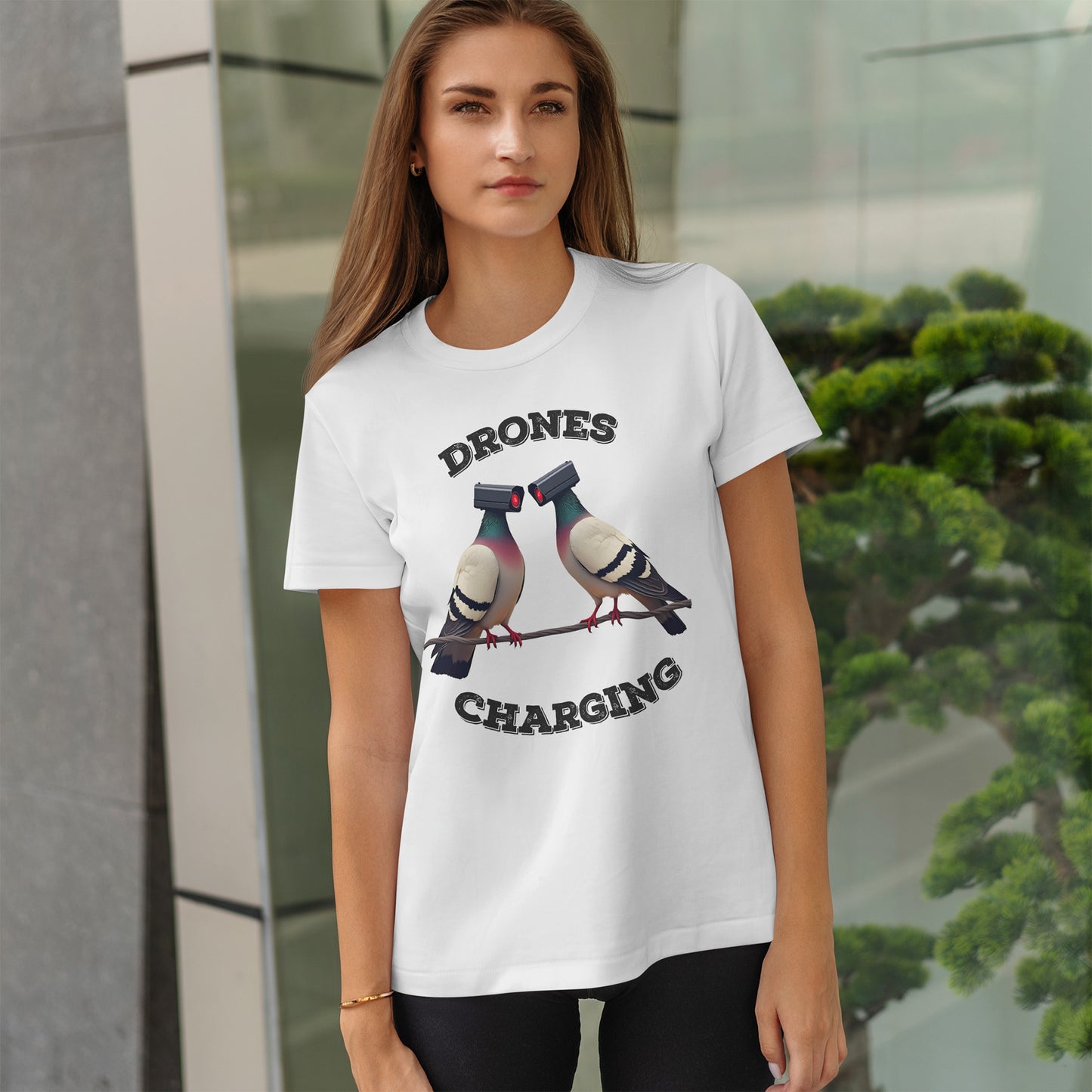Drohnen laden Shirt - Lustiges Taubenkamera-Meme-T-Shirt