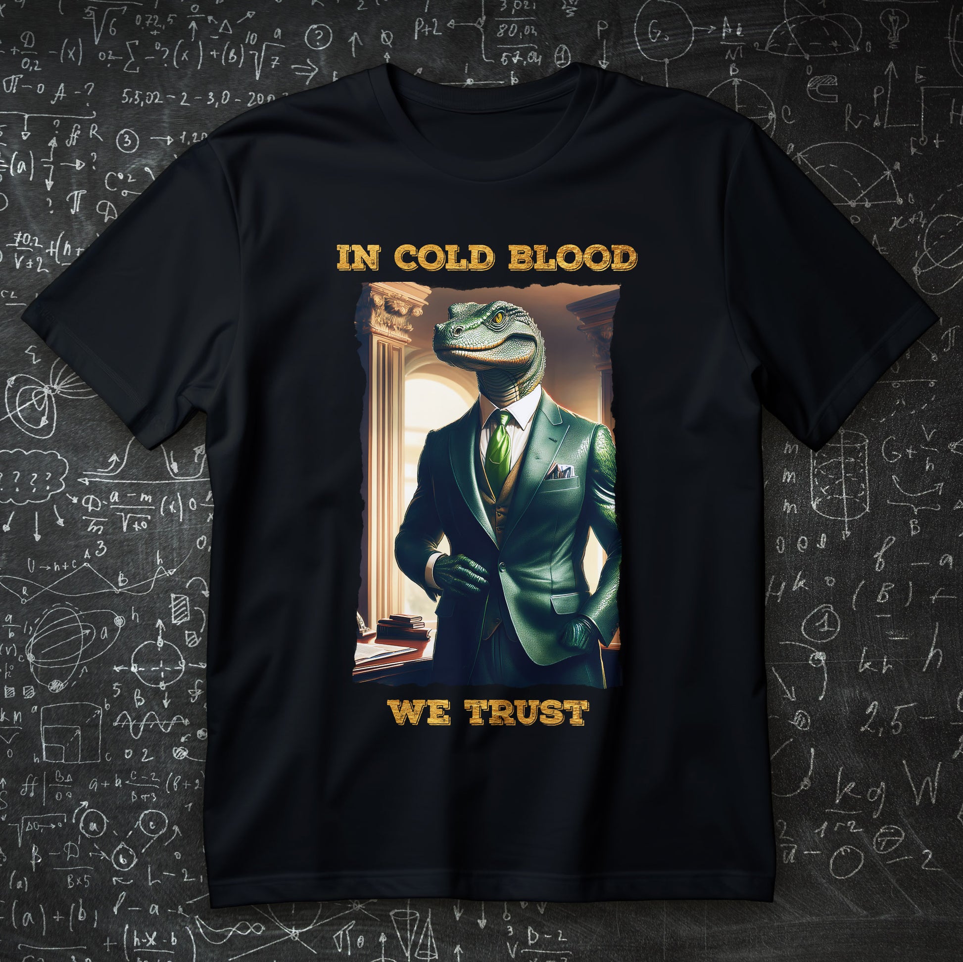 In Cold Blood We Trust reptilian lizard people meme shirt, retro satire tee