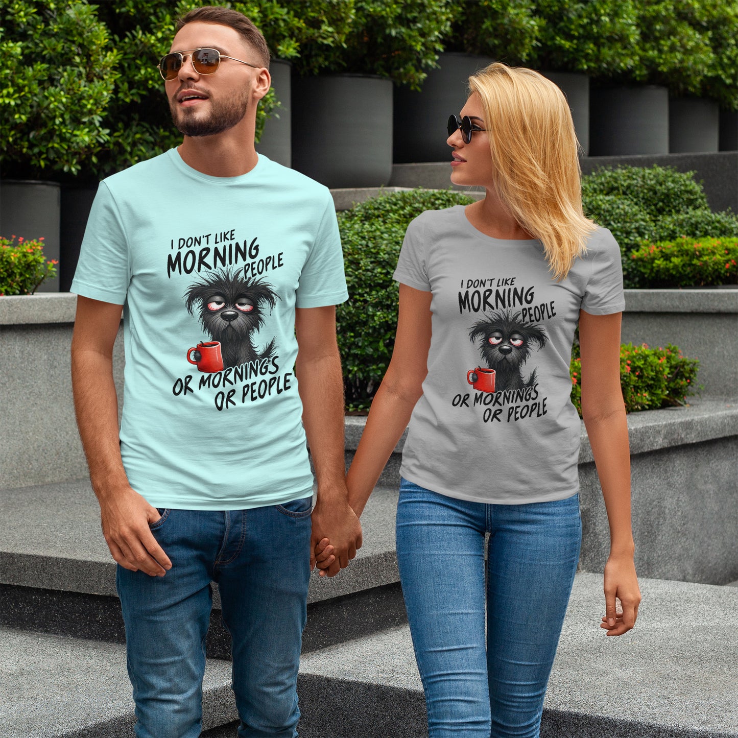 Grumpy Morning Dog T-Shirt - Funny Coffee Tee