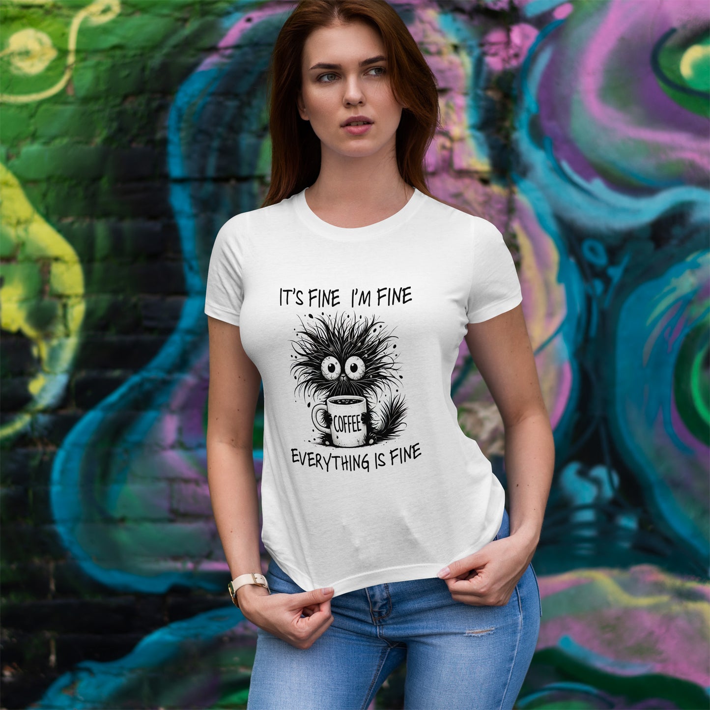 Caffeine Chaos Monster T-Shirt - Funny Coffee Tee