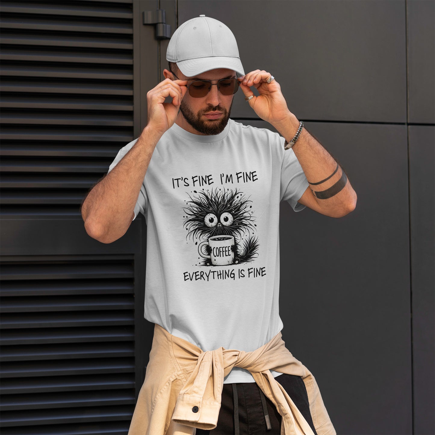 Caffeine Chaos Monster T-Shirt - Funny Coffee Tee