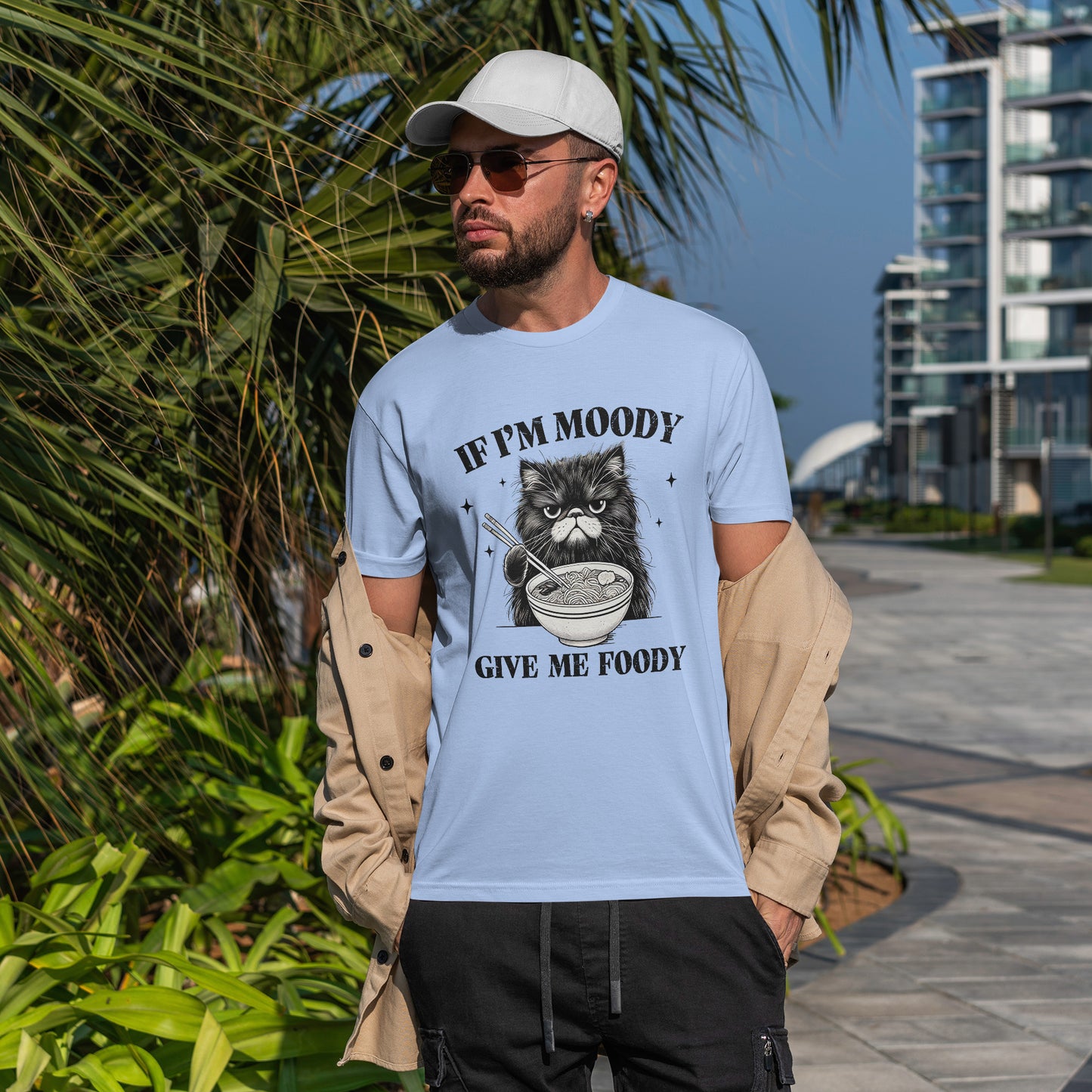 Grumpy Ramen Cat T-Shirt - Moody Kitty Noodles Tee
